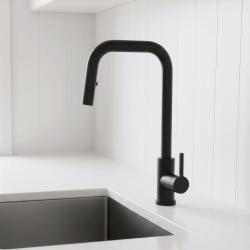 Pure.Sink Elite Steel Crystal-S rubinetto da cucina Nero Opaco con bocca estraibile PS8050-10