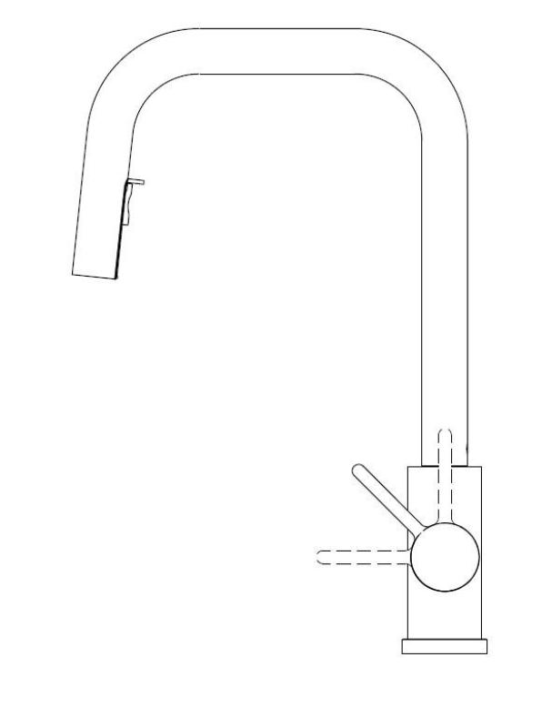 Pure.Sink Elite Steel Crystal-S rubinetto da cucina Nero Opaco con bocca estraibile PS8050-10