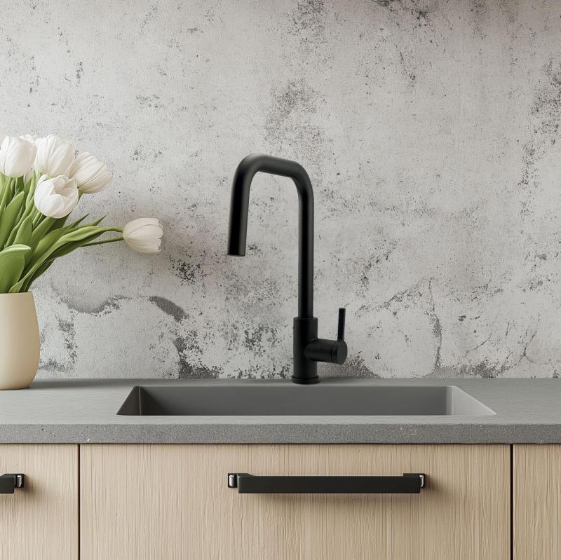 Pure.Sink Elite Steel Crystal-S rubinetto da cucina Nero Opaco con bocca estraibile PS8050-10
