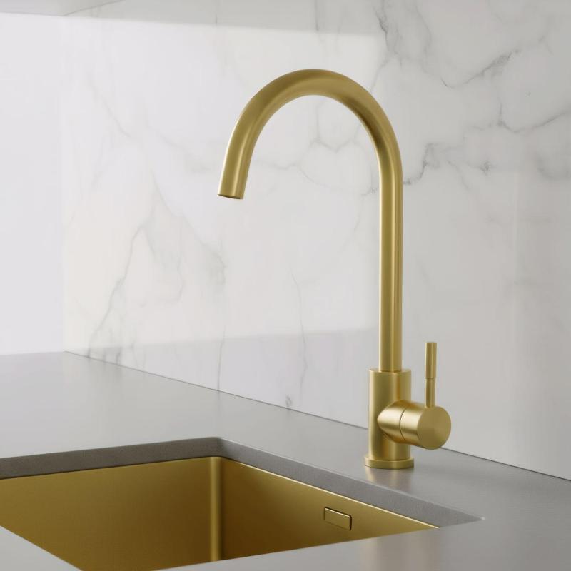 Rubinetto da cucina Pure.Sink Elite Steel Stream in acciaio PVD oro spazzolato PS8044-6