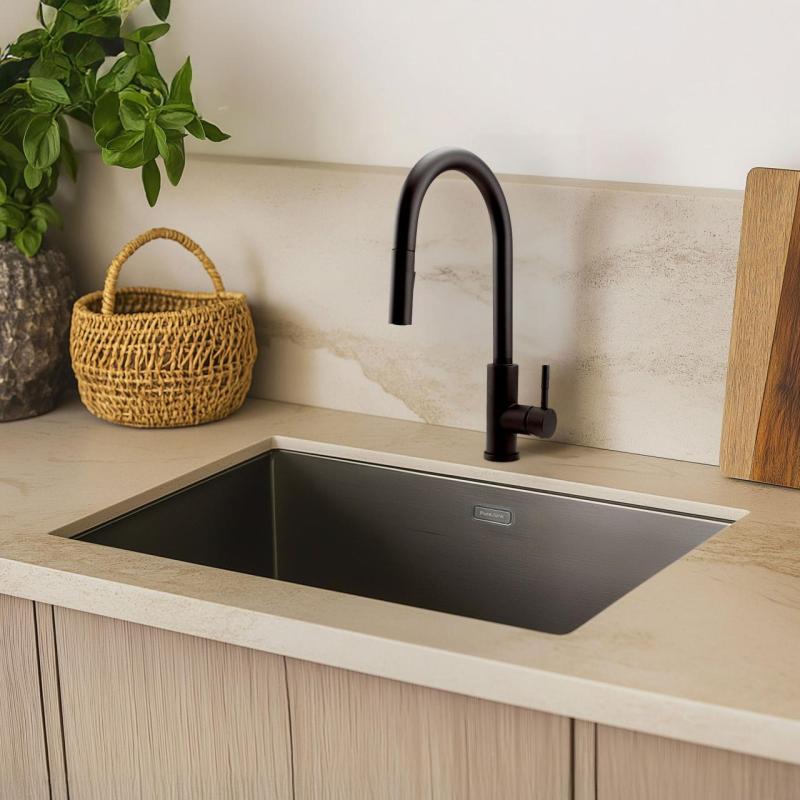 Pure.Sink Elite Steel Stream-S rubinetto da cucina Nero opaco con doccetta estraibile PS8045-10