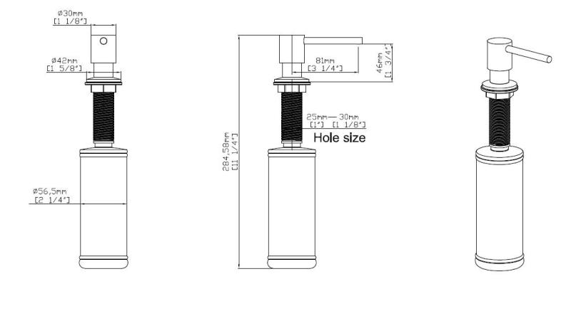 Pure.Sink Elite Steel Shine incasso dispenser per sapone in acciaio inossidabile, ricaricabile dall'alto PS9010-02.