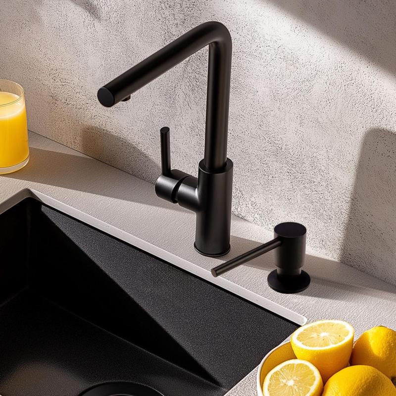 Pure.Sink Elite Steel Shine incasso distributore di sapone Nero Opaco ricaricabile dall'alto PS9010-10