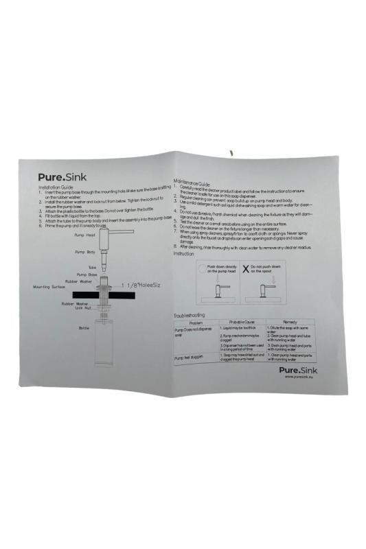 Pure.Sink Elite Steel Shine dispenser di sapone da incasso PVD oro spazzolato ricaricabile dall'alto PS9010-60