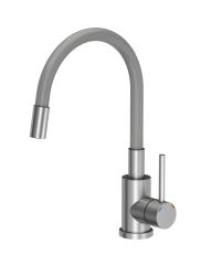 Quadri Bristol Rubinetto da Cucina in Acciaio Inox con Beccuccio Flessibile Grigio 1208967663