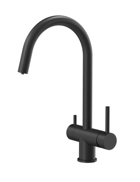 Quadri Leichester Rubinetto da cucina in Nero a 3 vie con un collegamento extra per acqua filtrata  1208967671