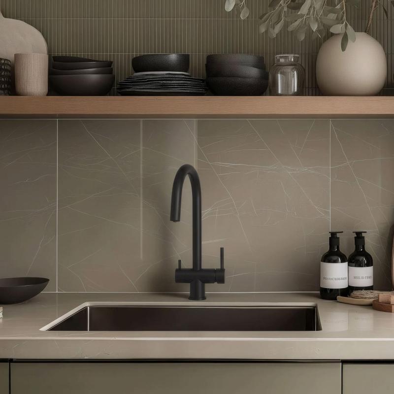 Quadri Leichester Rubinetto da cucina in Nero a 3 vie con un collegamento extra per acqua filtrata  1208967671