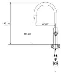 Quadri Retford Miscelatore da Cucina Bianco con Finitura Dorata e Bocca Estraibile con Funzione Spray 1208967674