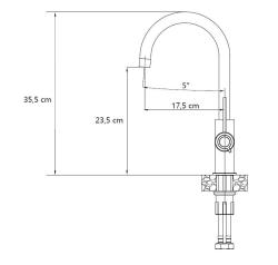 Quadri Lancaster Miscelatore da Cucina in Acciaio Inox con Bocca Girevole 1208967678