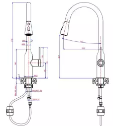 Quadri Stamford Miscelatore da Cucina Bianco con Finitura in Oro PVD con Doccetta Estraibile e Funzione Spray 1208967690