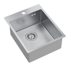 Aquadesign Clara Lavello in Acciaio Inox 40x50cm da Incasso o Semincasso con Foro per Rubinetto e Tappo in Acciaio Inox - 1208967757