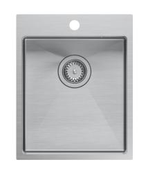 Aquadesign Clara Lavello in Acciaio Inox 40x50cm da Incasso o Semincasso con Foro per Rubinetto e Tappo in Acciaio Inox - 1208967757