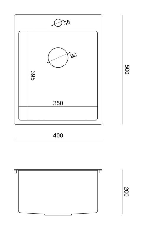Aquadesign Clara Lavello in Acciaio Inox 40x50cm da Incasso o Semincasso con Foro per Rubinetto e Tappo in Acciaio Inox - 1208967757