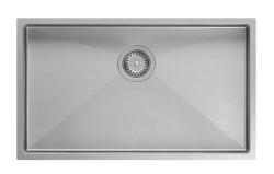 Aquadesign Zara Lavello in Acciaio Inox 74x44cm da Sottopiano, a Filo e da Incasso con Tappo in Acciaio Inox - 1208967758