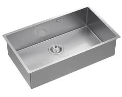 Aquadesign Zara Lavello in Acciaio Inox 74x44cm da Sottopiano, a Filo e da Incasso con Tappo in Acciaio Inox - 1208967758