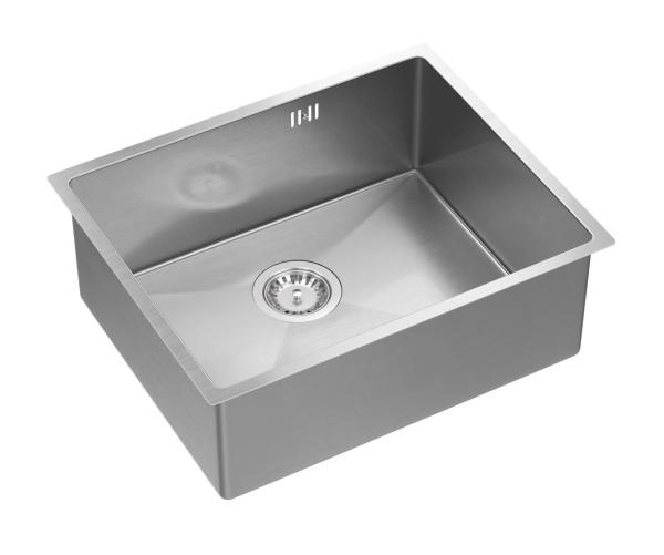 Aquadesign Zara Lavello in Acciaio Inox 54x44cm Sottopiano, Incasso a Filo e Soprapiano con Tappo in Acciaio Inox - 1208967759