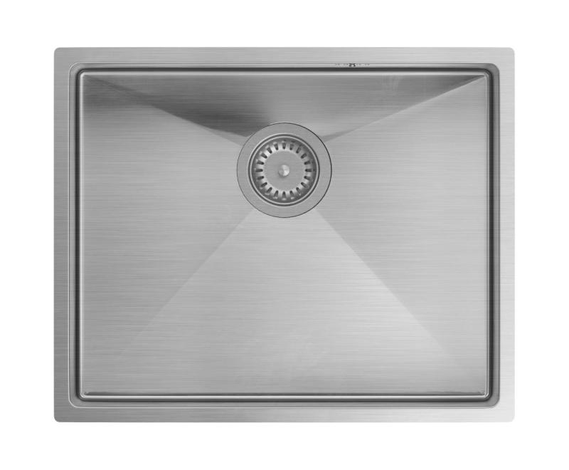 Aquadesign Zara Lavello in Acciaio Inox 54x44cm Sottopiano, Incasso a Filo e Soprapiano con Tappo in Acciaio Inox - 1208967759