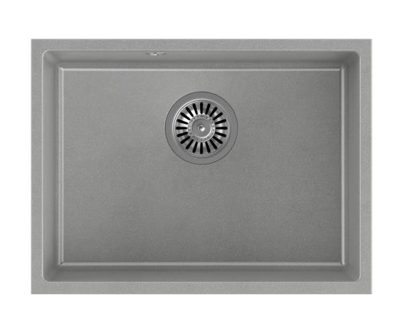 Quadri Elston Grigio Lavello da Incasso in Granito 495x360mm con Tappo in Acciaio Inox 1208967773