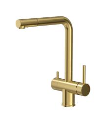 Quadri Ellesmere Rubinetto da cucina PVD Oro a 3 vie con collegamento extra per acqua filtrata 1208967781