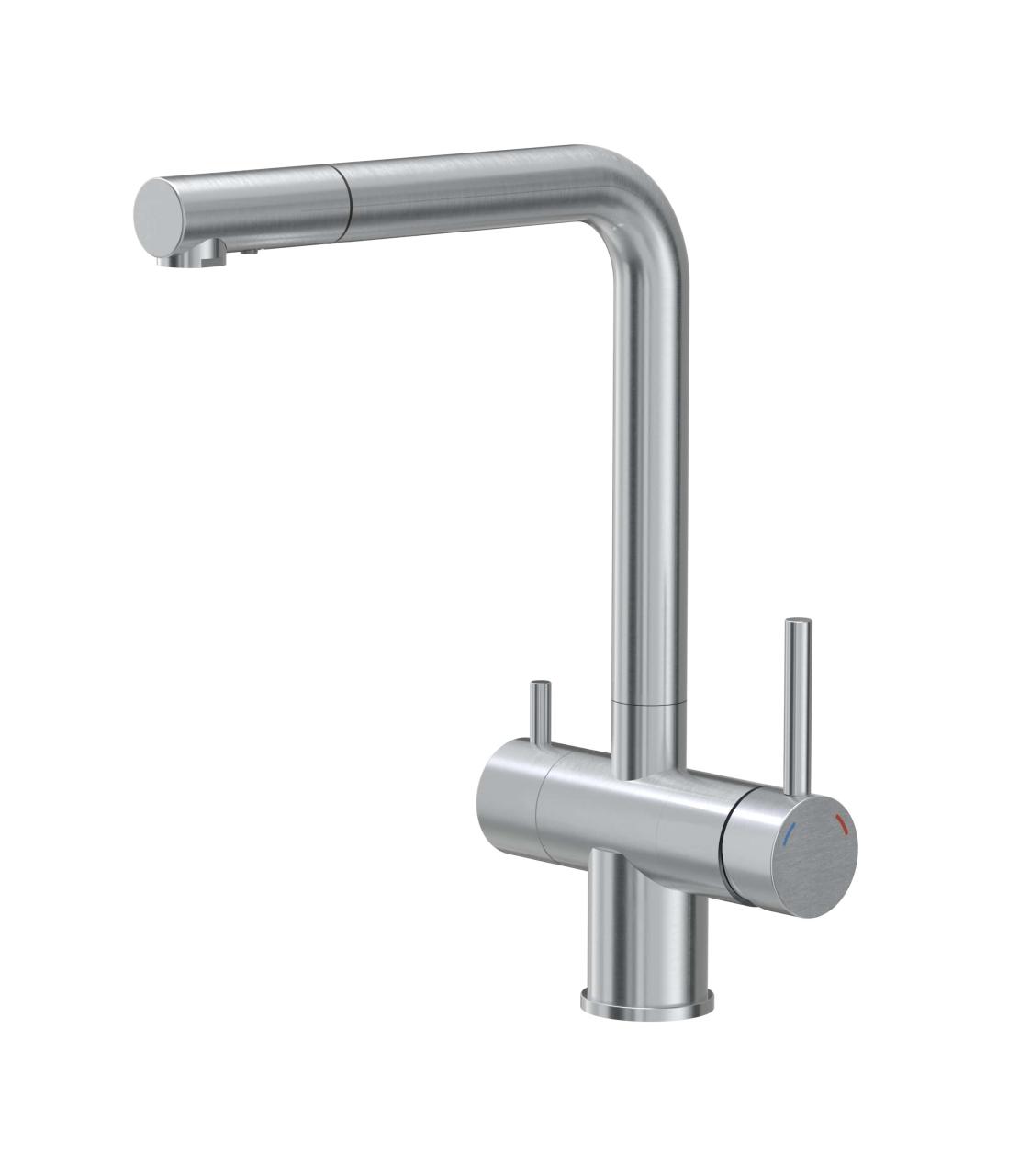 Quadri Ellesmere Rubinetto da cucina in acciaio inox a 3 vie con collegamento extra per acqua filtrata 1208967782 - Productafbeelding