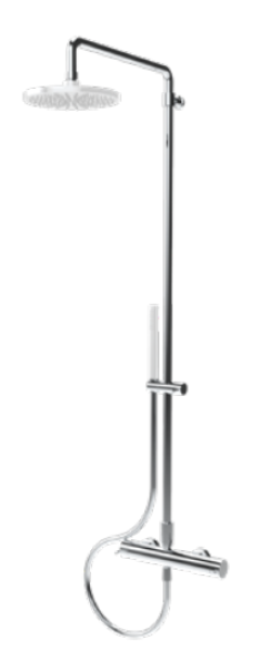 Waterevolution Flow combinazione doccia termostatica con soffione a pioggia in acciaio inox 250mm tondo T141TNR25IE