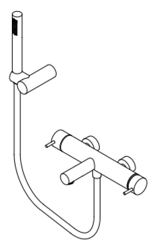 Waterevolution Flow miscelatore doccia a due vie con doccetta a mano PVD Gun Metal T130NGME
