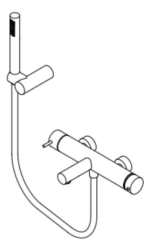 Waterevolution Flow miscelatore termostatico a due vie per doccia con doccetta bianca T130TNBR