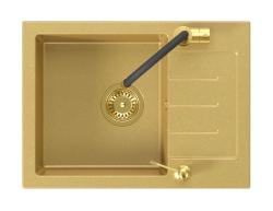 Quadri Kendal Set met Keukenkraan met Flexibele Uitloop, Vloeistofdispenser en Granieten Goud kleurige Spoelbak 60x44 cm met Afdruipgedeelte - 1208967839

Set Quadri Kendal con Rubinetto da C