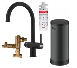 Franke Maris water hub 7L caldaia 3-1 con rubinetto elettronico per acqua bollente Touch nero opaco con set miscelatore waterhub 1208967855