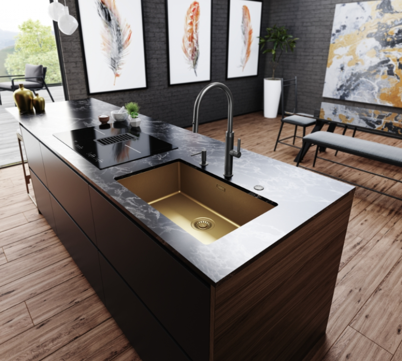 Franke Mythos Masterpiece Rubinetto da Cucina Antracite con Bocca a J e Doccetta Estraibile - 115.0711.555