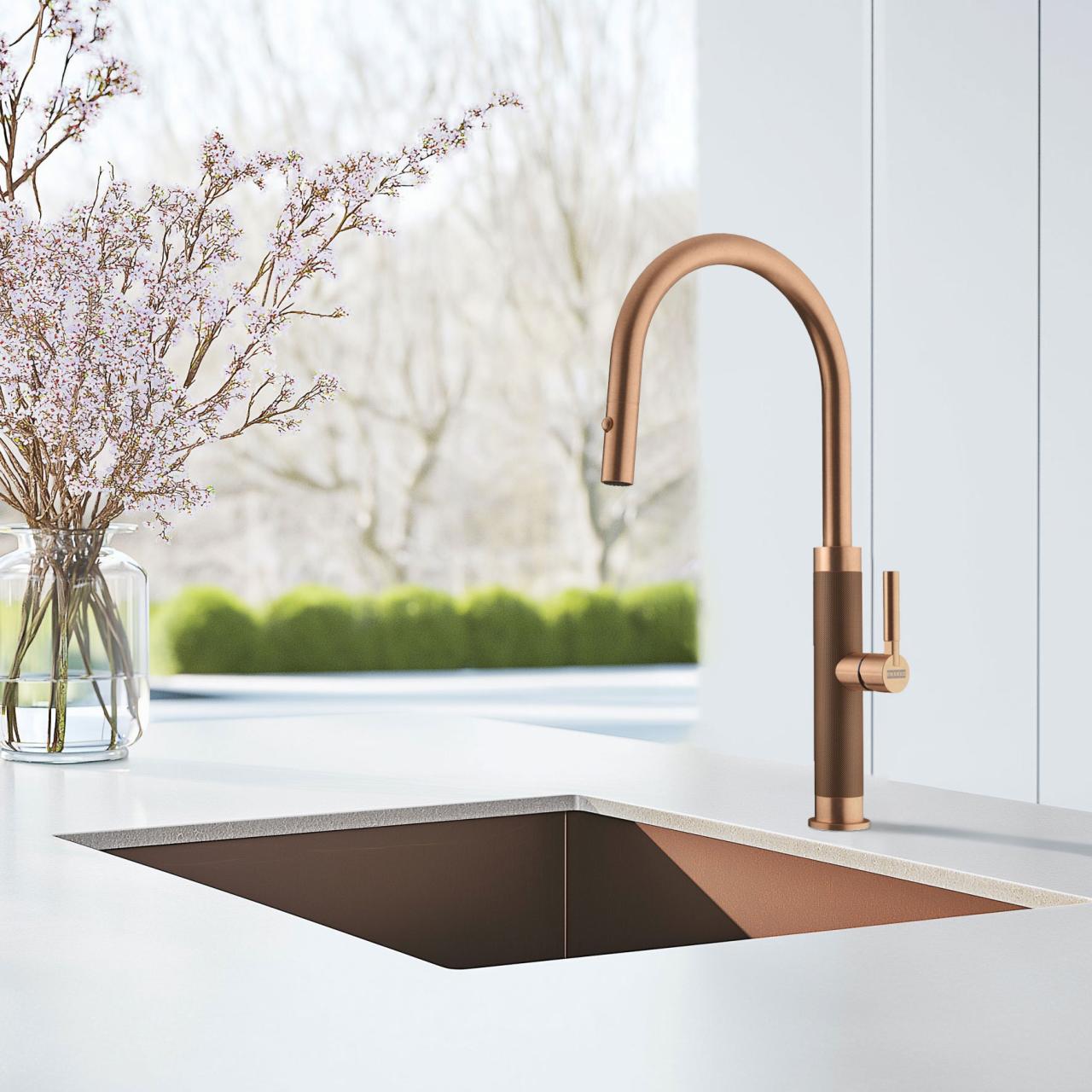Franke Mythos Masterpiece Rubinetto da Cucina Rame con Bocca a J e Doccetta Estraibile - 115.0711.557 - Productafbeelding 2