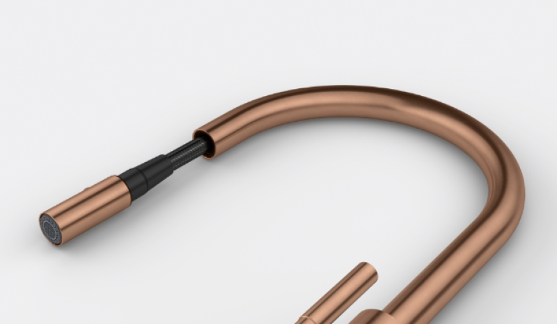 Franke Mythos Masterpiece Rubinetto da Cucina Rame con Bocca a J e Doccetta Estraibile - 115.0711.557