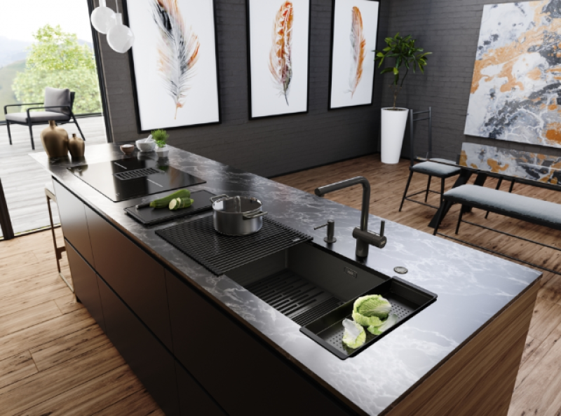 Franke Mythos Masterpiece BXM 210.68 Grande Lavello Gun Metal PVD Antracite 685x410mm a Filo e Sottotop - 127.0676.885