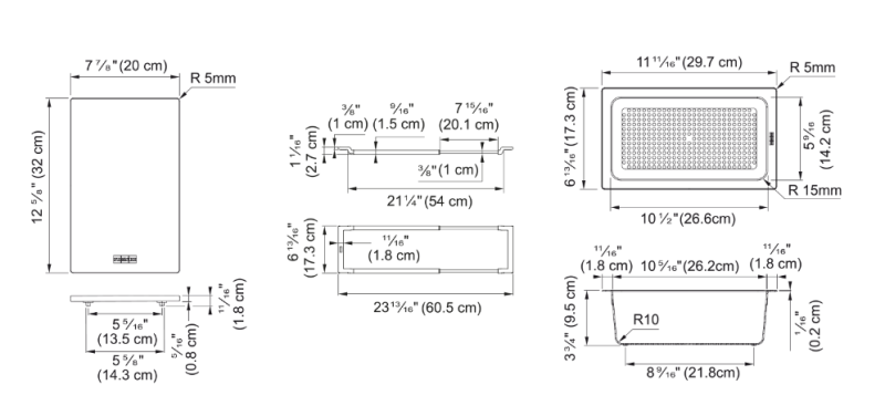 Franke Universal Accessory All-In Set 1 - Cutting Board, Plastic Insert Tray, and Telescopic Bridge 112.0655.481