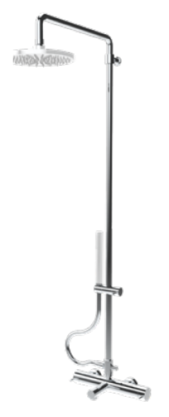 Waterevolution Flow miscelatore doccia a tre vie con soffione e doccetta in acciaio inox 250mm T131N25IE