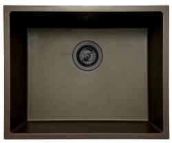 GraniteMy Lavello Universale in Granito per Cucina 50x40 cm montaggio a incasso, sottopiano e a filo con tappo in Gun Metal - 1208967928