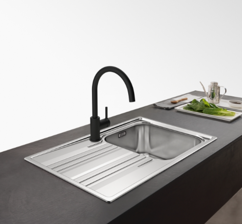 Franke Lina XL Rubinetto da Cucina Nero con Bocca Girevole 115.0626.019