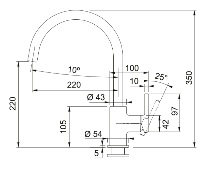 Franke Lina XL Miscelatore da Cucina Onyx con Bocca Girevole 115.0626.020