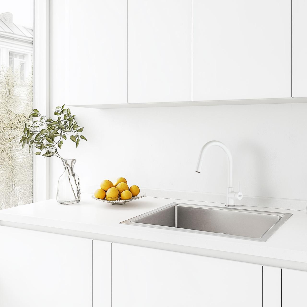 Franke Lina Rubinetto da Cucina Polar White Bianco con Doccetta Estraibile 115.0626.081 - Productafbeelding 2