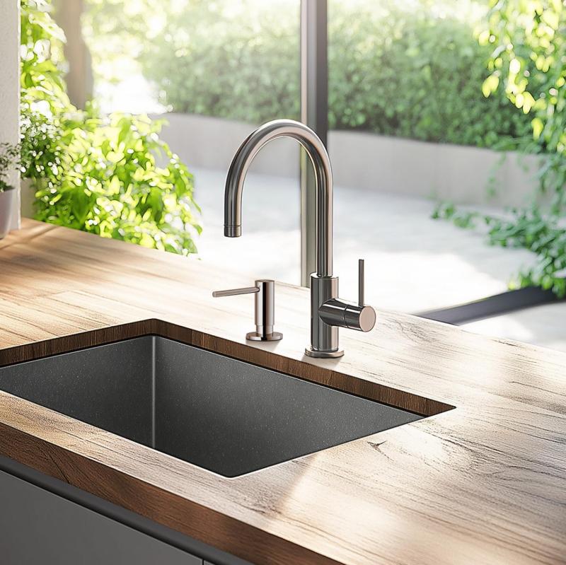 Franke Active distributore di sapone da incasso per cucina in granito Stone Grey Grigio 112.0633.078