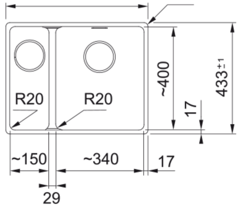 Franke Maris MRG 160-34-15 Fragranite Slate Grey Lavello grigio scuro Destra Incasso 125.0714.607