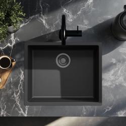 Lavello nero 50x40cm da incasso, semi-incasso e integrato con tappo in gun metal 1208968038