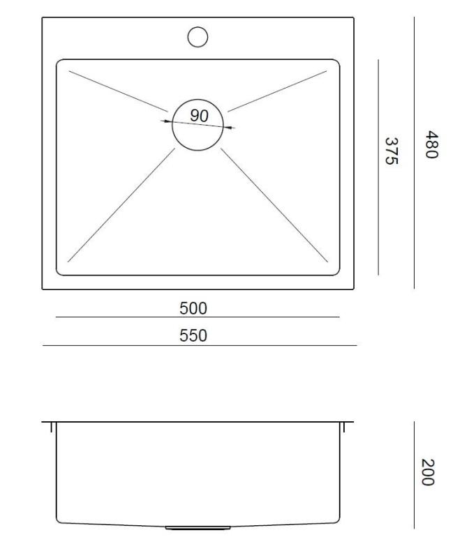 Aquadesign Clara Lavello Rame 55x48cm Sopra o a Filo con Foro per Rubinetto e Tappo in Rame - 1208969505