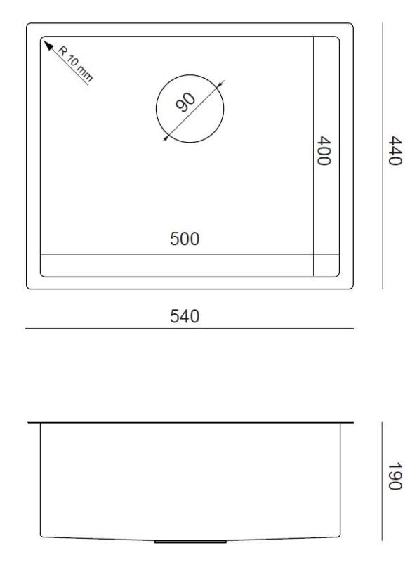 Aquadesign Zara Lavello in Rame 54x44cm Sottotop, Filotop e Sopratop con Tappo in Rame - 1208969513