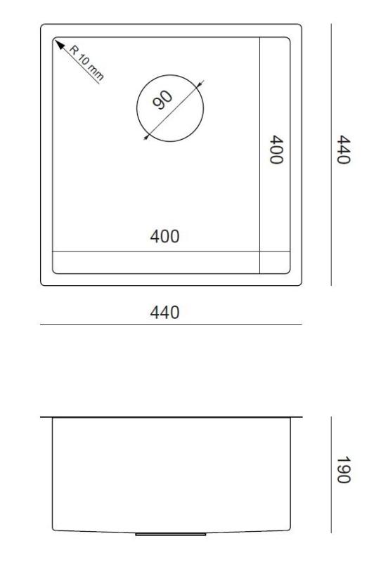 Aquadesign Zara Lavello in Rame 44x44cm da Sottopiano, Filotop e Soprappiano con Tappo in Rame - 1208969515