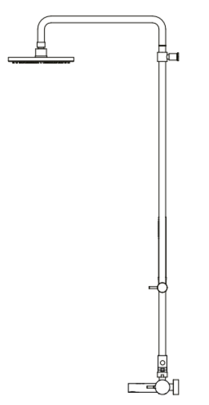 Waterevolution Flow miscelatore doccia a tre vie con soffione principale diametro 250mm e doccetta tonda nera T131NR25PR