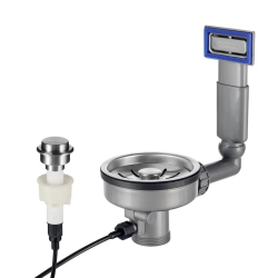 Set di filtri per lavello Lorreine in acciaio inossidabile con troppopieno e pulsante per scarico automatico 1208969589