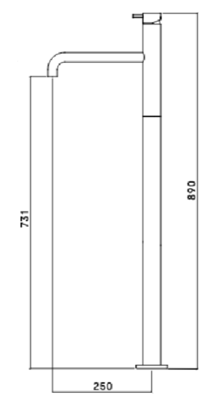 Waterevolution Flow rubinetto da terra per vasca in rame T134CPE