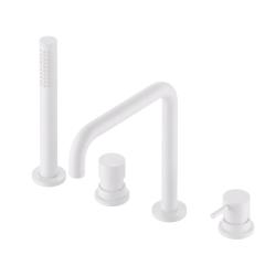 Waterevolution Flow rubinetto da bagno a 4 fori per montaggio a bordo vasca Bianco H T138HBR