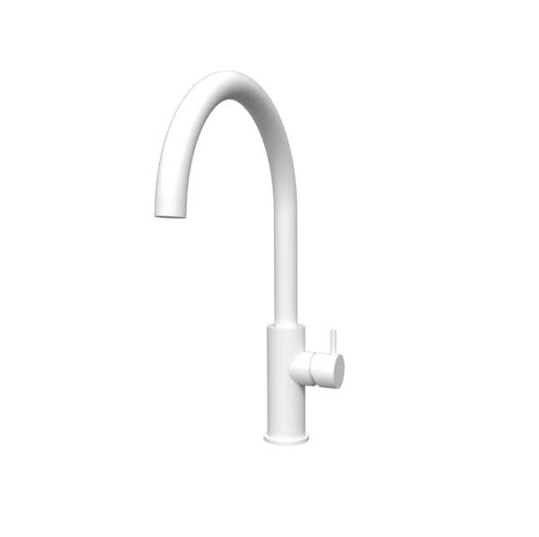 Waterevolution Flow rubinetto da cucina con beccuccio girevole rotondo bianco T158UBR